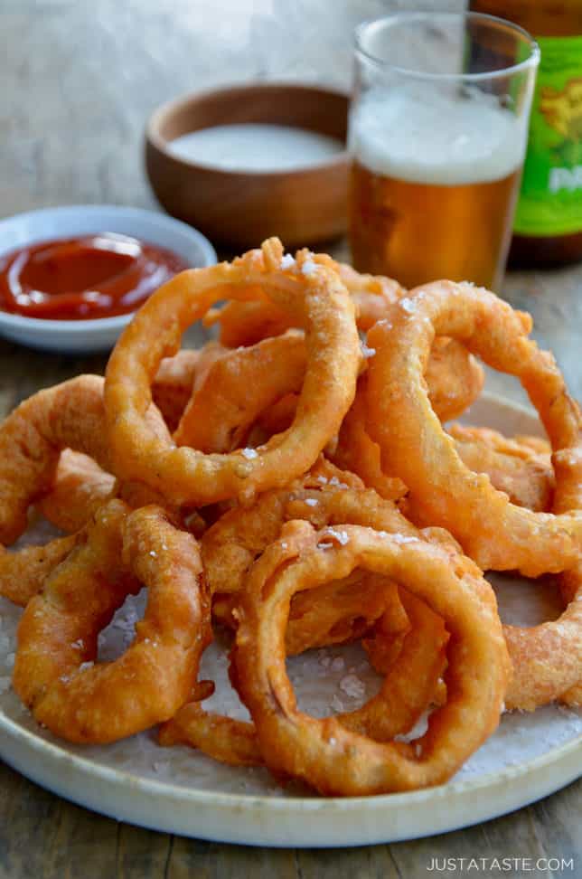 BeerBattered Onion Rings Just a Taste