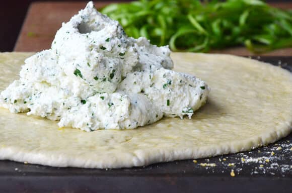 Shaved Asparagus and Ricotta Pizza