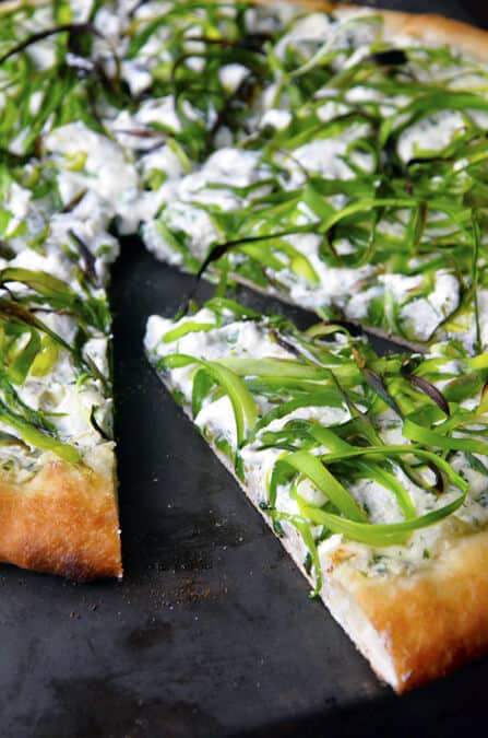 Shaved Asparagus and Ricotta Pizza