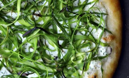 Shaved Asparagus and Ricotta Pizza