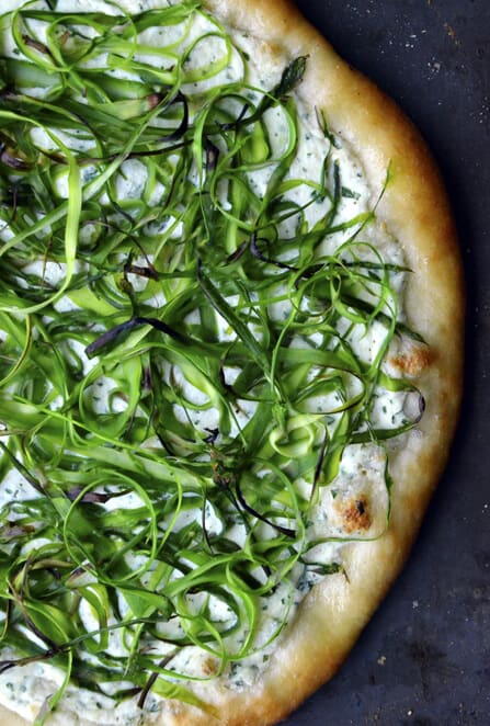 Shaved Asparagus and Ricotta Pizza