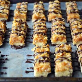 Homemade Samoas Girl Scout Cookie Bars