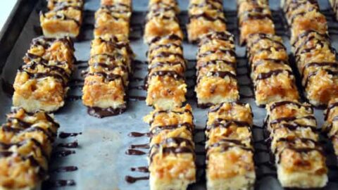 Homemade Samoas Girl Scout Cookie Bars