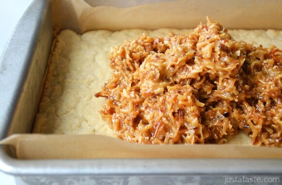 Homemade Samoas Girl Scout Cookie Bars