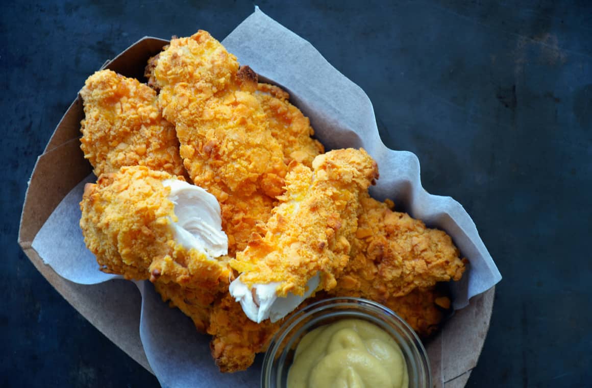 Baked Cheddar Dijon Chicken Tenders Just a Taste
