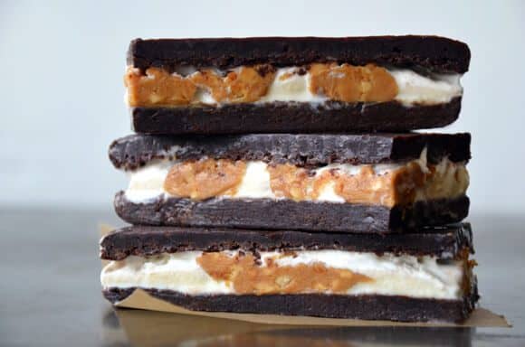 Peanut Butter Brownie Ice Cream Sandwiches