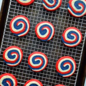 Red, White and Blue Pinwheel Icebox Cookies