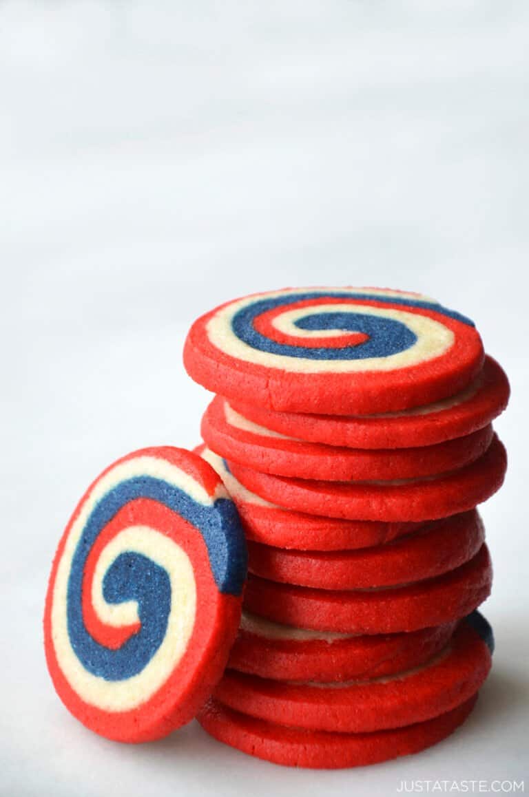 Red, White and Blue Pinwheel Icebox Cookies