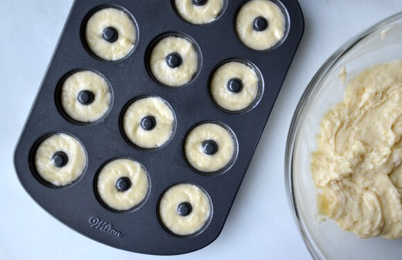 Baked Mini Buttermilk Doughnuts with Nutella Glaze