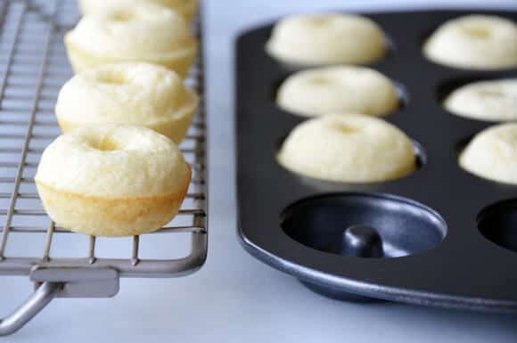 Baked Mini Buttermilk Doughnuts with Nutella Glaze