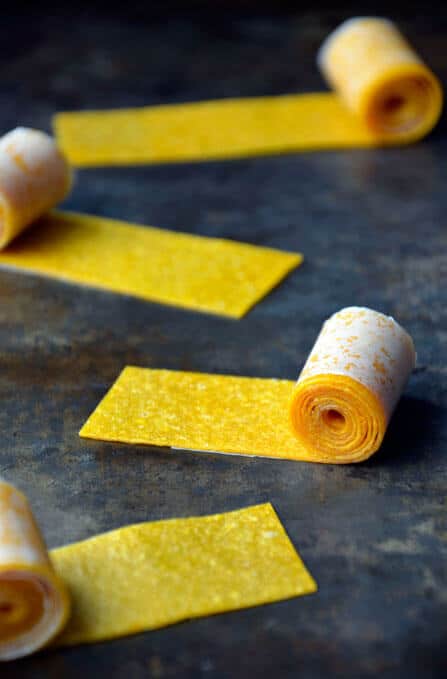 Healthy Homemade Mango Fruit Roll-Ups from justataste.com #recipe