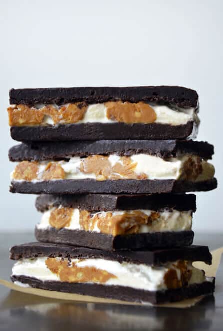 Peanut Butter Brownie Ice Cream Sandwiches