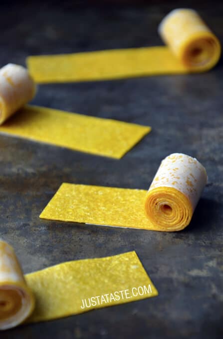 Healthy Homemade Mango Fruit Roll-Ups recipe on justataste.com