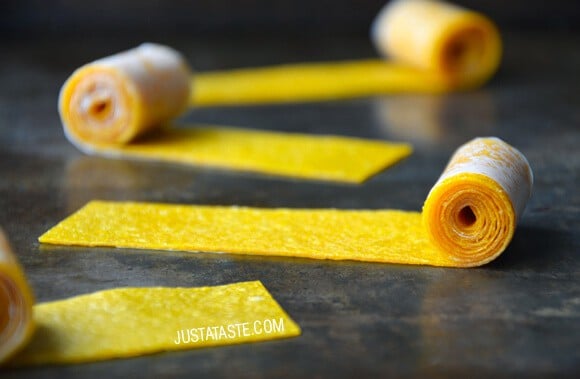 Healthy Homemade Mango Fruit Roll-Ups recipe on justataste.com