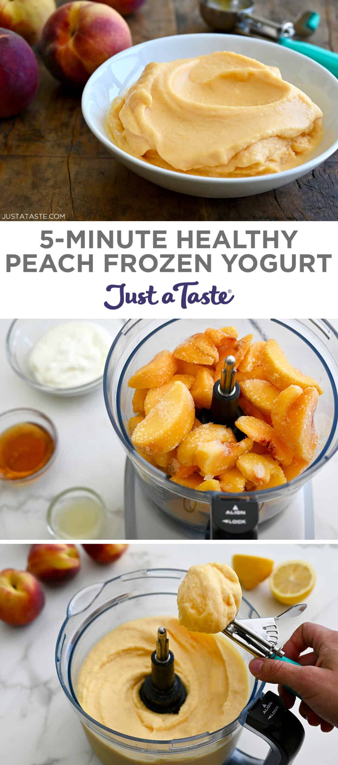 5Minute Healthy Peach Frozen Yogurt Just a Taste