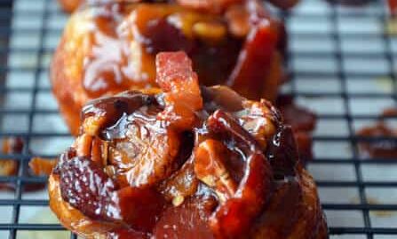 Easy Sticky Buns with Bacon from justataste.com