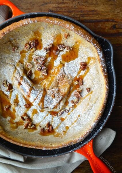 Pumpkin Spice Dutch Baby Pancake from justataste.com
