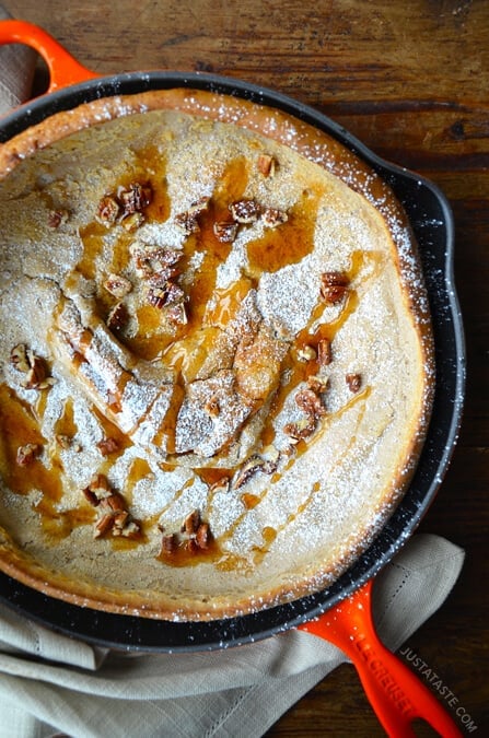 Pumpkin Spice Dutch Baby Pancake from justataste.com