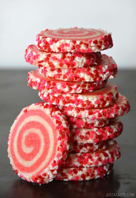 Pink Pinwheel Sugar Cookies from justataste.com