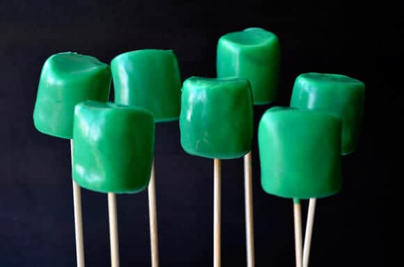 Frankenstein Marshmallow Pops from justataste.com #halloween