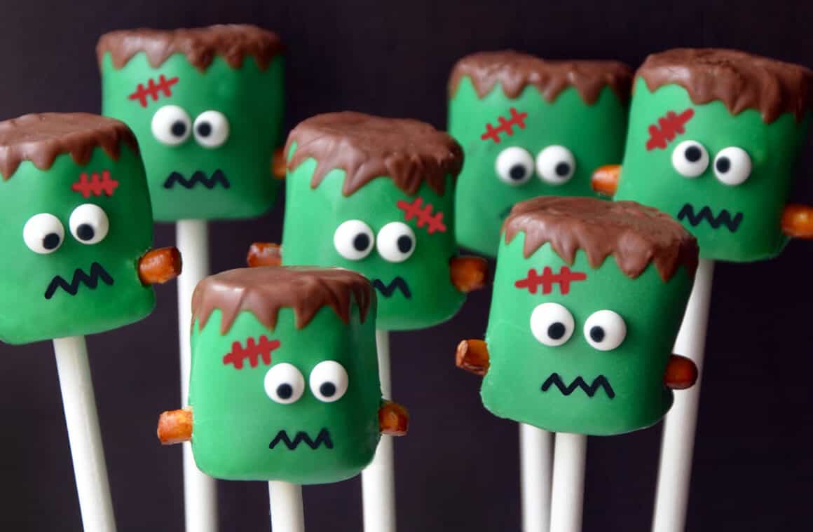 Frankenstein Halloween Marshmallow Pops recipe - Boulder Locavore®