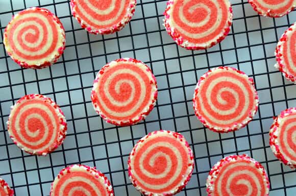 Pink Pinwheel Sugar Cookies from justataste.com