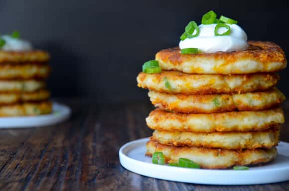Cheesy Leftover Mashed Potato Pancakes | Family Thanksgiving Breakfast = Homemade Pancakes | Mouthwatering Pancake Recipes