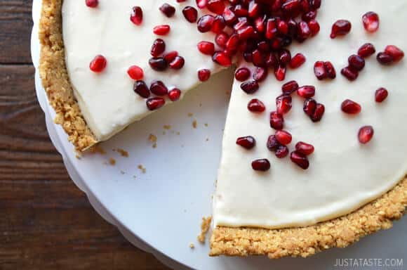 Easy No-Bake Cheesecake from JustaTaste.com #recipe