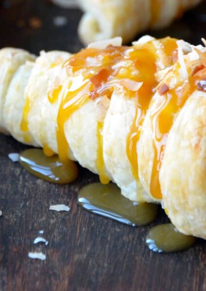 Thanksgiving Puff Pastry Cornucopias with Pumpkin-Coconut Mousse