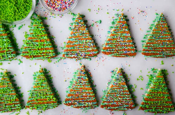Christmas Tree Shortbread Cookies from justataste.com #recipe