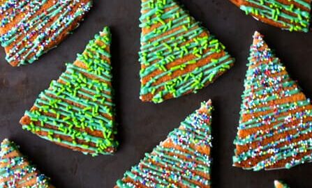 Christmas Tree Shortbread Cookies from justataste.com #recipe