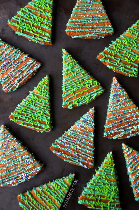 Christmas Tree Shortbread Cookies from justataste.com #recipe