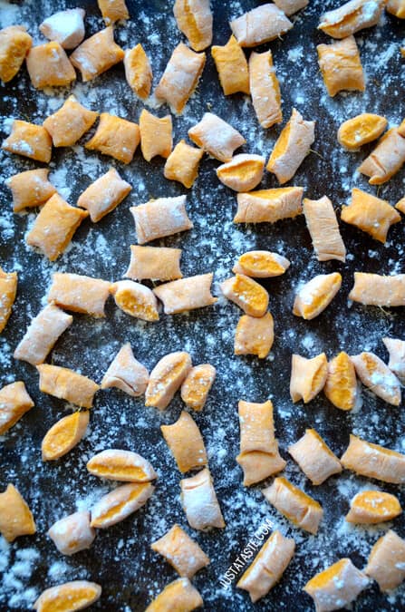 Sweet Potato Gnocchi with Balsamic Brown Butter Sauce Recipe from justataste.com