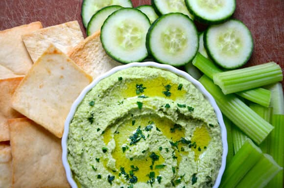 Creamy Edamame and Pea Hummus #recipe