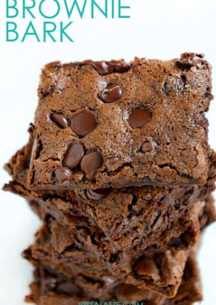Chewy Chocolate Brownie Bark #recipe