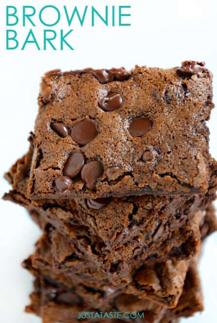 Chewy Chocolate Brownie Bark #recipe