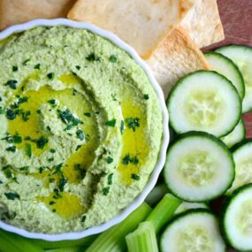 Creamy Edamame and Pea Hummus #recipe