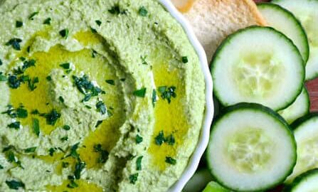 Creamy Edamame and Pea Hummus #recipe