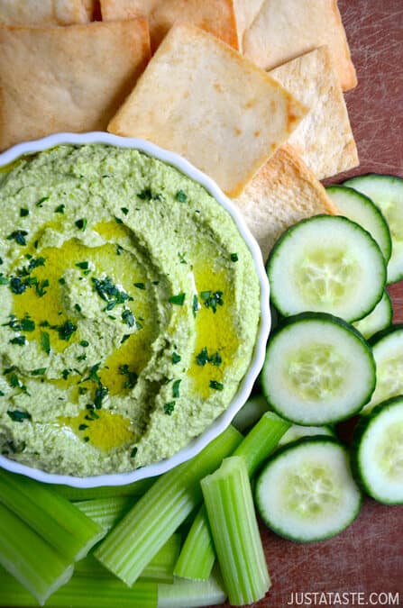 Creamy Edamame and Pea Hummus #recipe