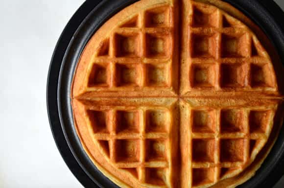 Buttermilk Waffles with Fresh Strawberry Syrup #recipe