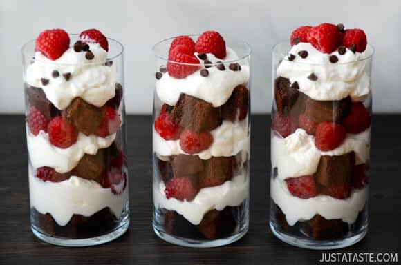 Individual Fruit and Brownie Trifles #recipe