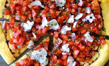 Bruschetta Pizza with Balsamic Syrup #recipe