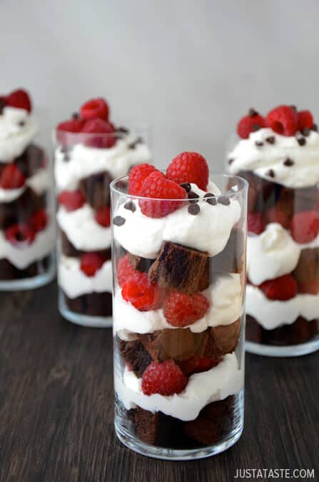 Individual Fruit and Brownie Trifles #recipe