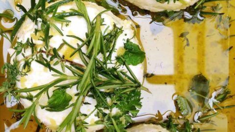 Marinated Goat Cheese with Fresh Herbs #recipe