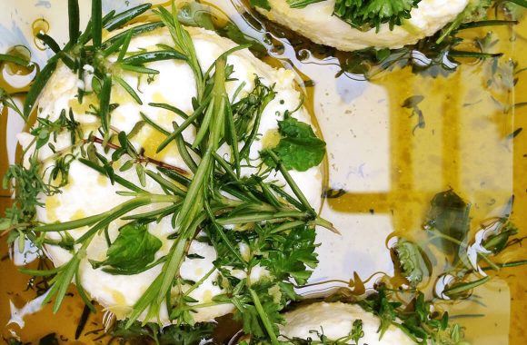 Marinated Goat Cheese with Fresh Herbs #recipe