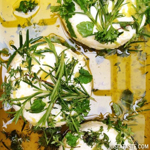 Marinated Goat Cheese with Fresh Herbs #recipe