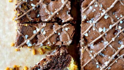 Sliced Chocolate Chip Shortbread Brownies