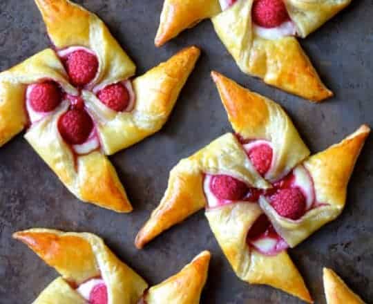 Raspberry Cream Cheese Pinwheel Pastries Recipe