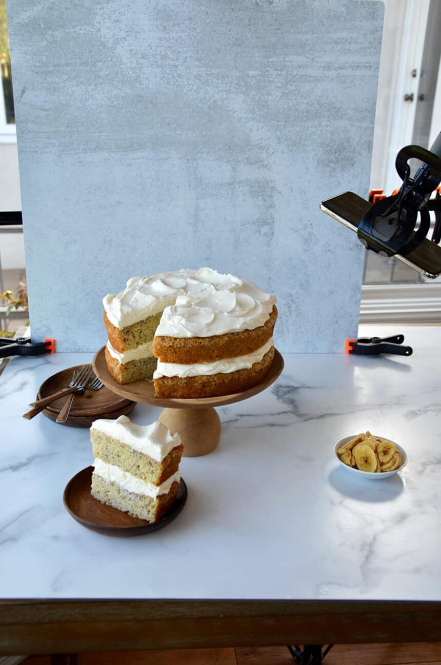 Behind-the-scenes look at decorating a cake and capturing the perfect image