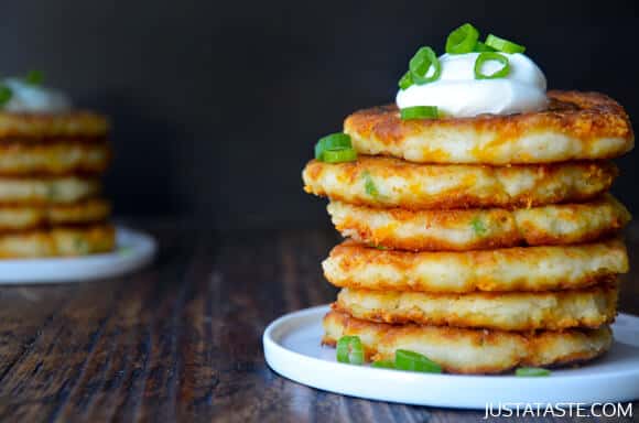 Cheesy Leftover Mashed Potato Pancakes Recipe
